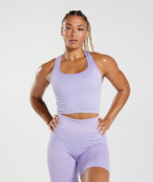 Gymshark Adapt Animal Seamless Crop Tank  - Reef | Soft Lilac