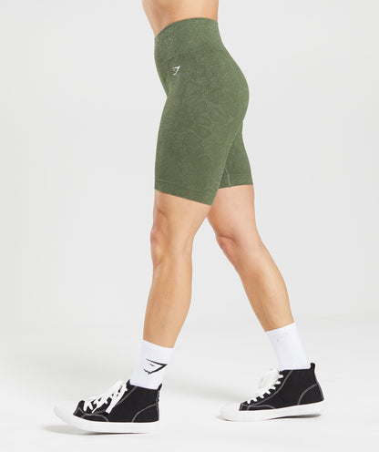 Gymshark Adapt Animal Seamless Cycling Shorts - Willow Green/Core Olive