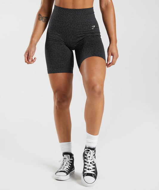 Gymshark Adapt Animal Seamless Cycling Shorts - Reef |  Black