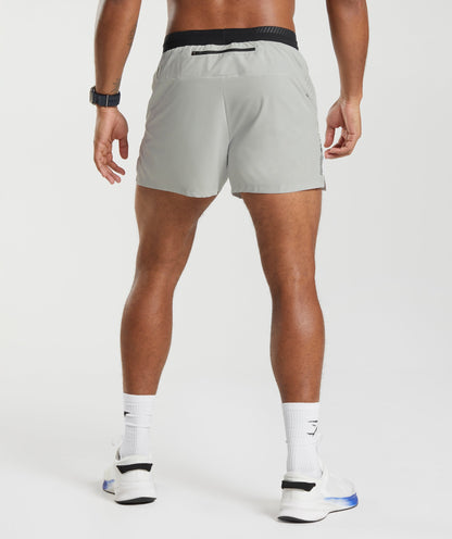 Gymshark Apex Run 4" Shorts - Light Grey