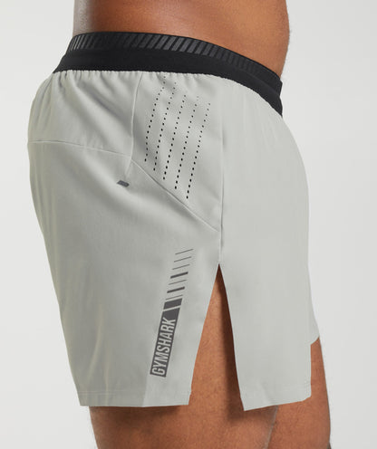 Gymshark Apex Run 4" Shorts - Light Grey