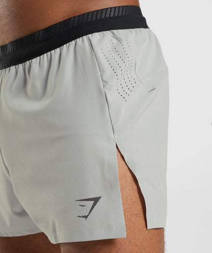 Gymshark Apex Run 4" Shorts - Light Grey