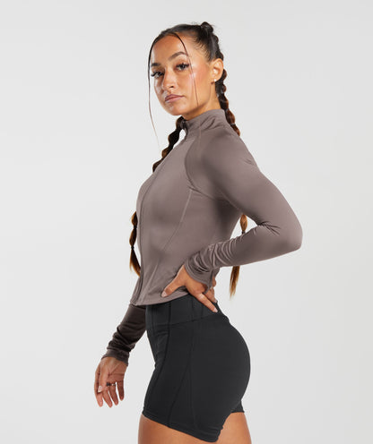 GS Power Midi Zip Up Jacket - Walnut Mauve