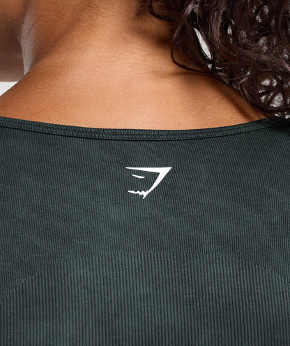 Gymshark Gains Seamless Washed Zip Up Jacket - Black