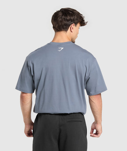 Gymshark 2012 Lifting Oversized T-Shirt - Iron Blue