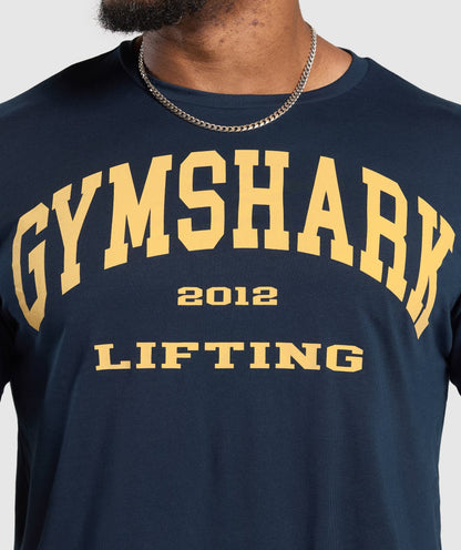 Gymshark 2012 Lifting T-Shirt - Navy