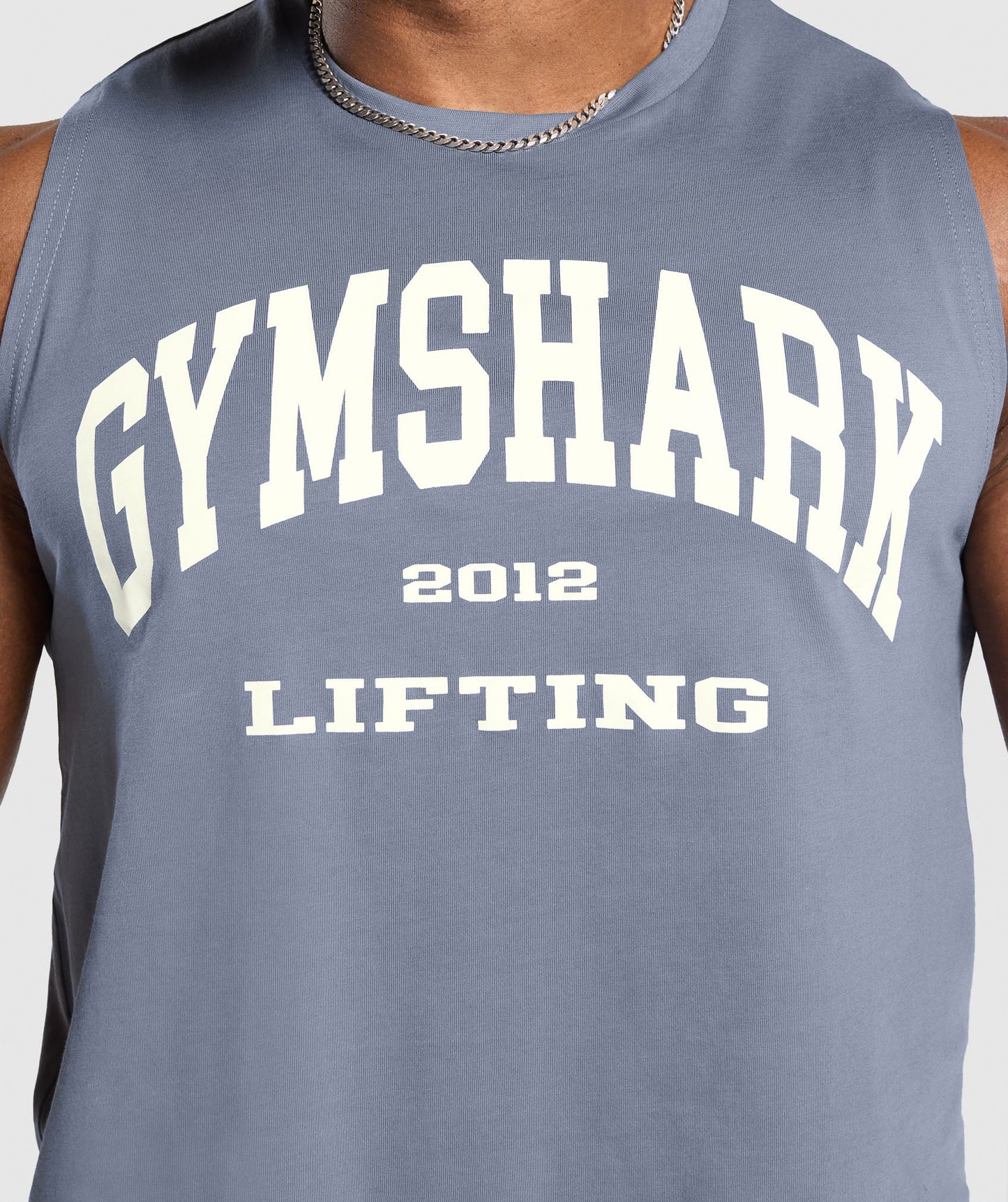 Gymshark 2012 Lifting Cut off Tank - Iron Blue