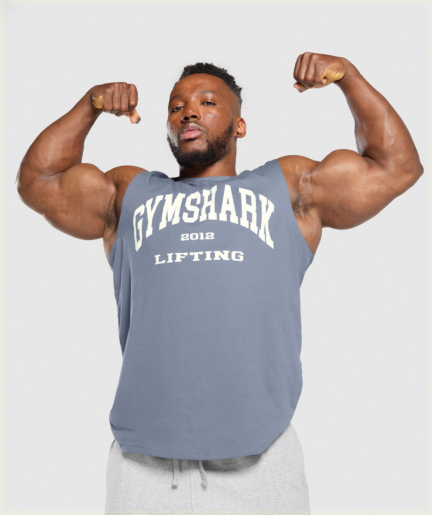 Gymshark 2012 Lifting Cut off Tank - Iron Blue
