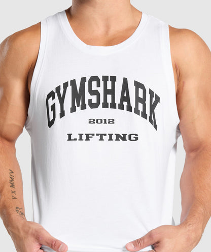 Gymshark 2012 Lifting Tank - White