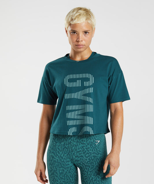 Gymshark 315 Midi T-Shirt - Winter Teal/Pearl Blue