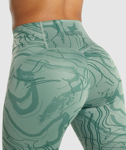 GS Power Support Leggings - Green Print