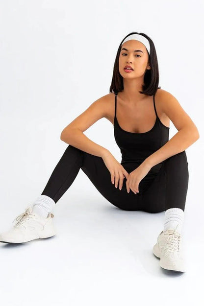 Black Adjustable Strap Bodycone Jumpsuit