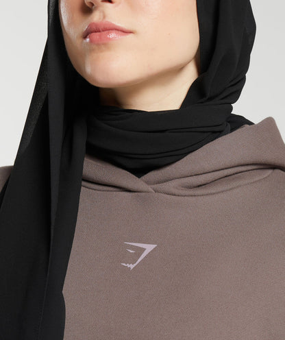 GS X Leana Deeb Oversized Graphic Hoodie - Dusty Brown