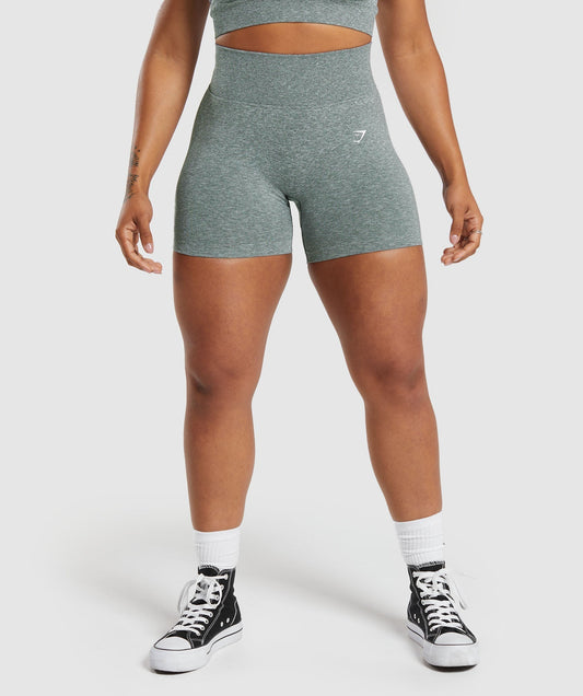 DNU - Gymshark Lift Seamless Shorts - Slate Teal/White Marl