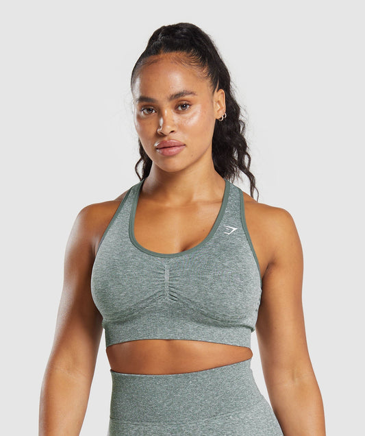 DNU - Gymshark Lift Seamless Sports Bra - Slate Teal/White Marl