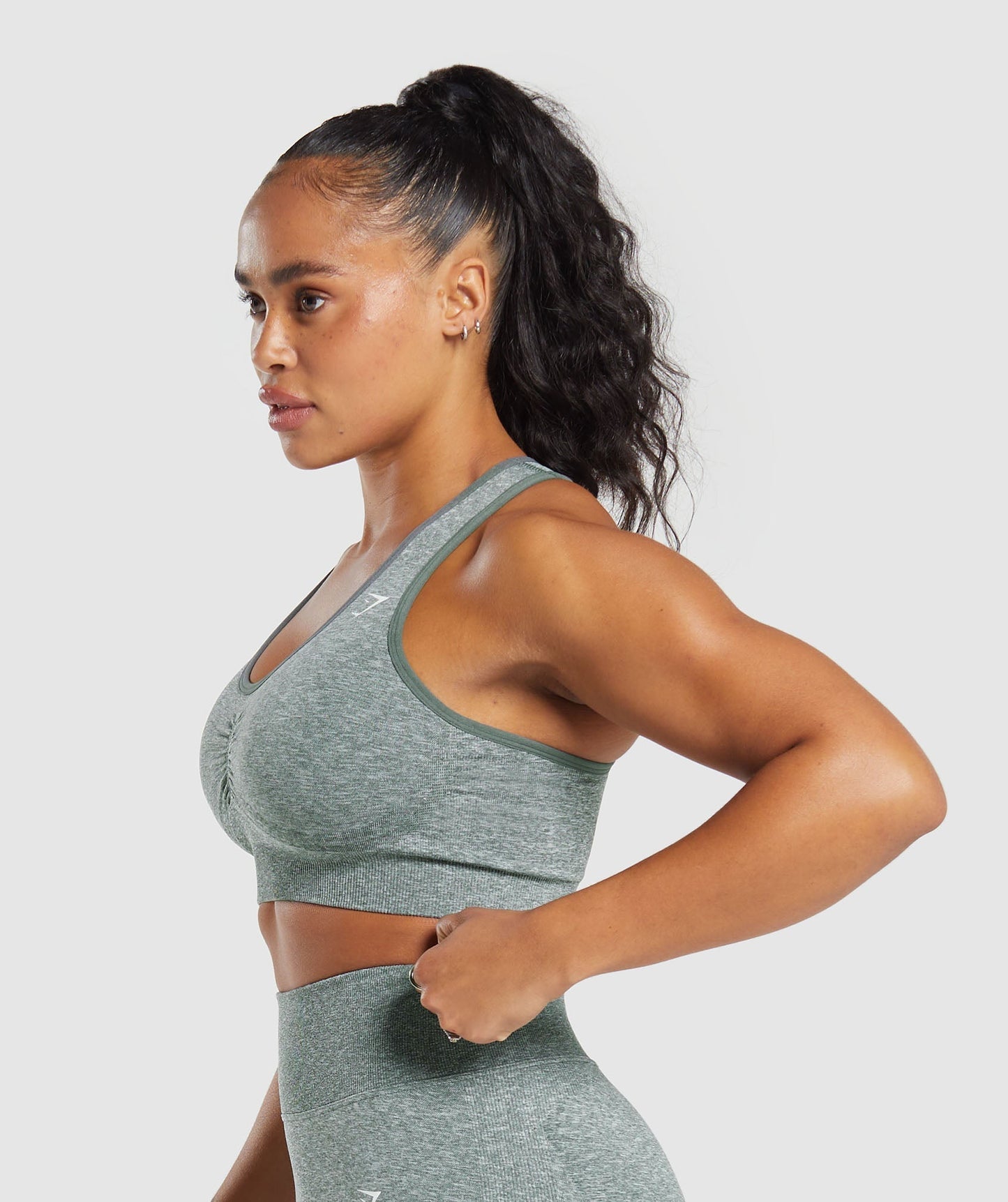 DNU - Gymshark Lift Seamless Sports Bra - Slate Teal/White Marl