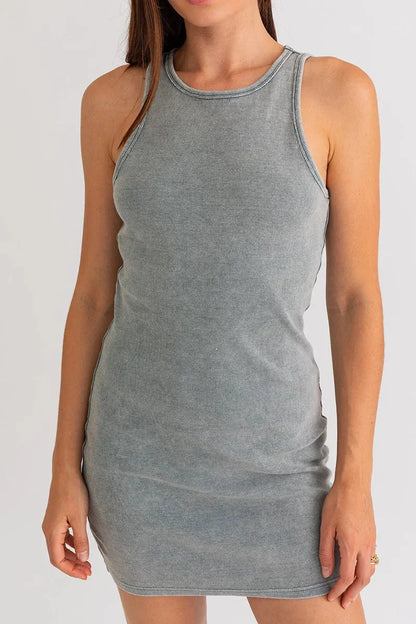 Binding Tank Washed Rib Mini Dress