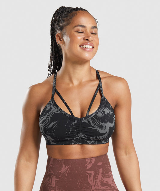 GS Power Sports Bra - Black Print