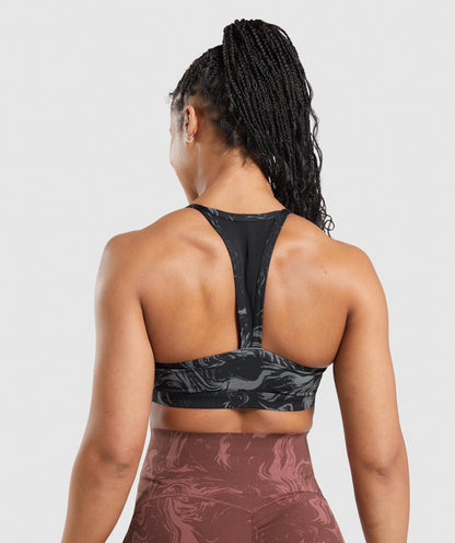 GS Power Sports Bra - Black Print