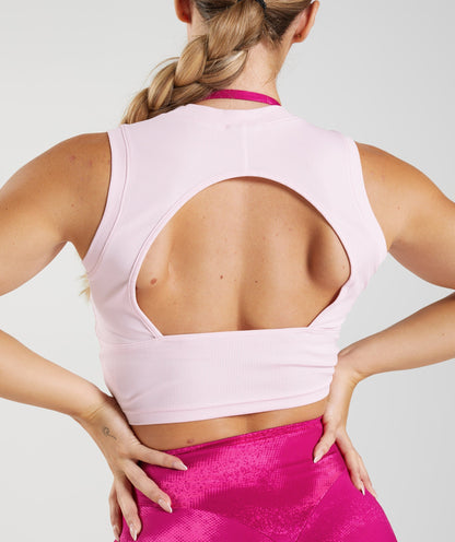 GS Power Ribbed Midi Tank - Sweet Pink