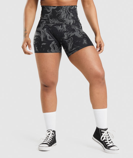 GS Power High Rise Shorts - Black Print