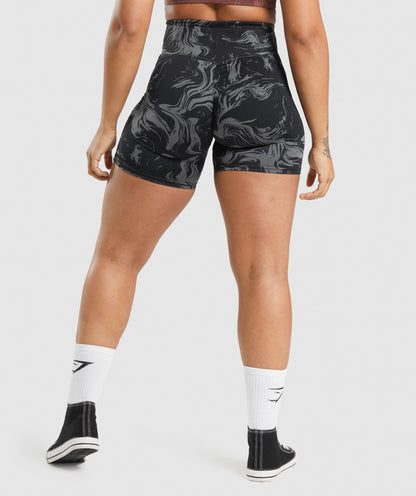 GS Power High Rise Shorts - Black Print