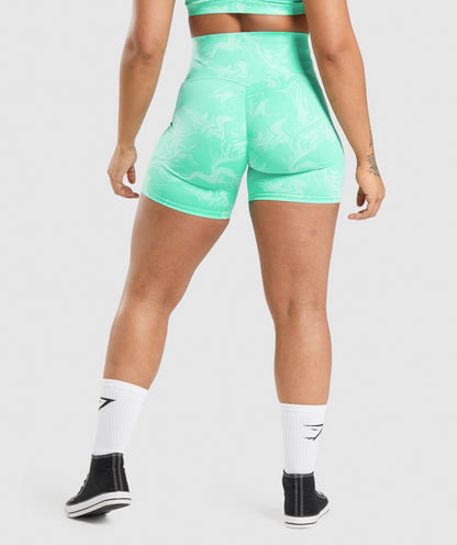 GS Power High Rise Shorts - Bright Turquoise Print