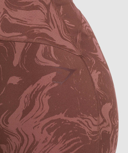 GS Power High Rise Shorts - Cherry Brown Print