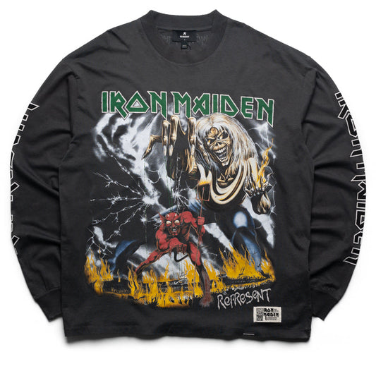 Iron Maiden x Represent Number Of The Beast L/S Tee - Sunfade Grey
