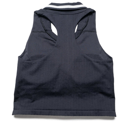 Women's FILA Challenger Seamless Polo Tank - Black/Gardenia