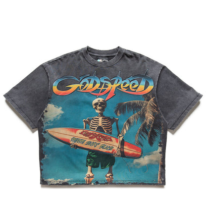 Godspeed New York Miami Surf Club Tee - Grey Wash