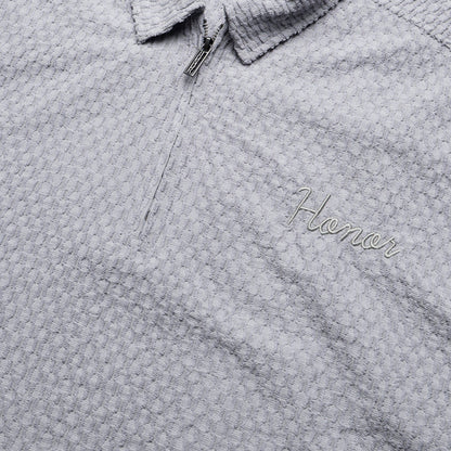 Honor The Gift Textured Knit Qtr Zip - Grey