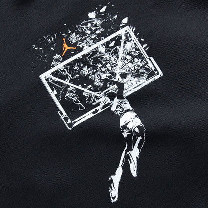 Jordan Oversized Pullover Hoodie - Black/Starfish