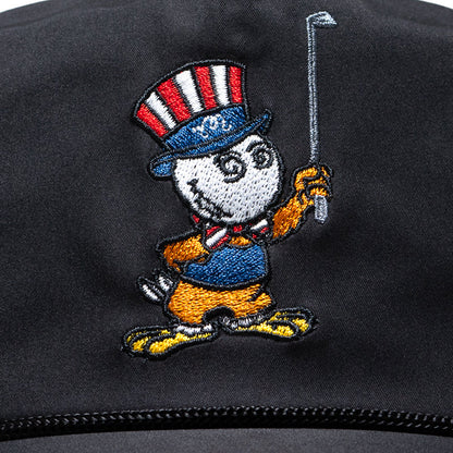 Malbon Golf Eagle Buckets Nylon Rope Hat - Black