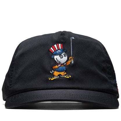 Malbon Golf Eagle Buckets Nylon Rope Hat - Black