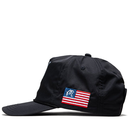 Malbon Golf Eagle Buckets Nylon Rope Hat - Black