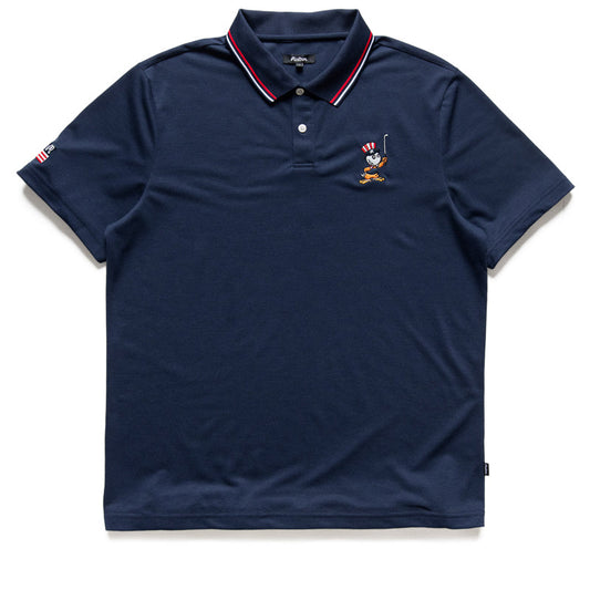 Malbon Golf  Eagle Buckets Performance Pique Polo - Navy