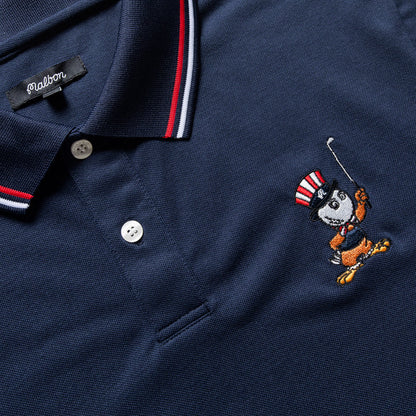 Malbon Golf  Eagle Buckets Performance Pique Polo - Navy