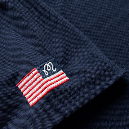 Malbon Golf  Eagle Buckets Performance Pique Polo - Navy