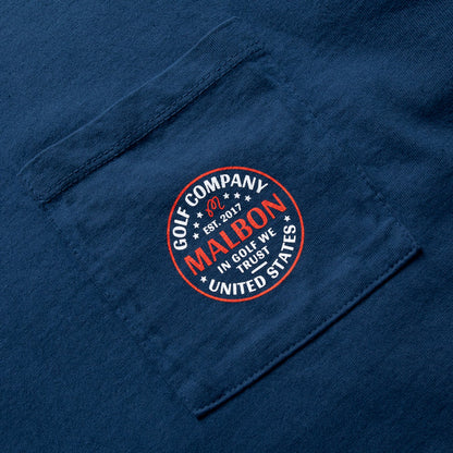 Malbon Golf Eagle Buckets Pocket Tee - Navy