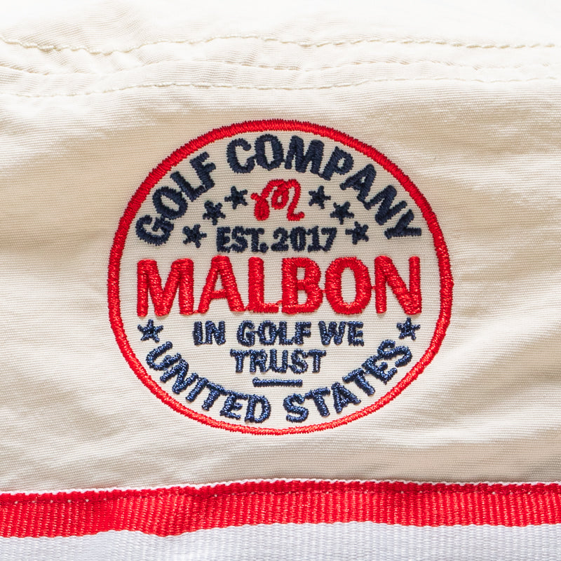 Malbon Golf In Golf We Trust Nylon Bucket Hat - Natural