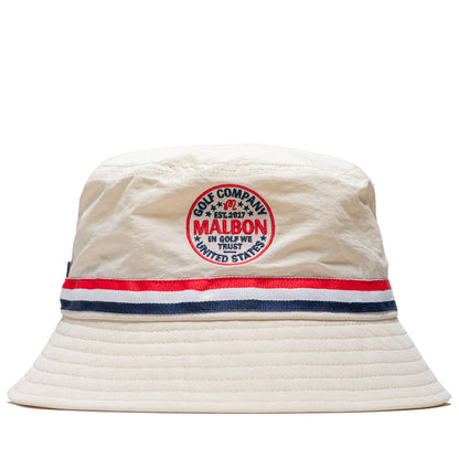 Malbon Golf In Golf We Trust Nylon Bucket Hat - Natural