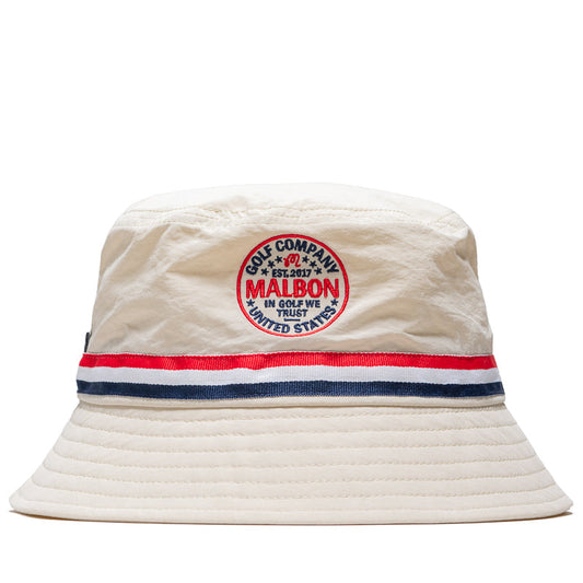 Malbon Golf In Golf We Trust Nylon Bucket Hat - Natural