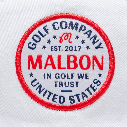 Malbon Golf In Golf We Trust Painters Hat - White