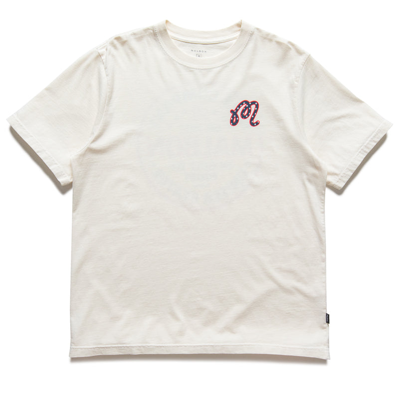 Malbon Golf In Golf We Trust Tee - Natural