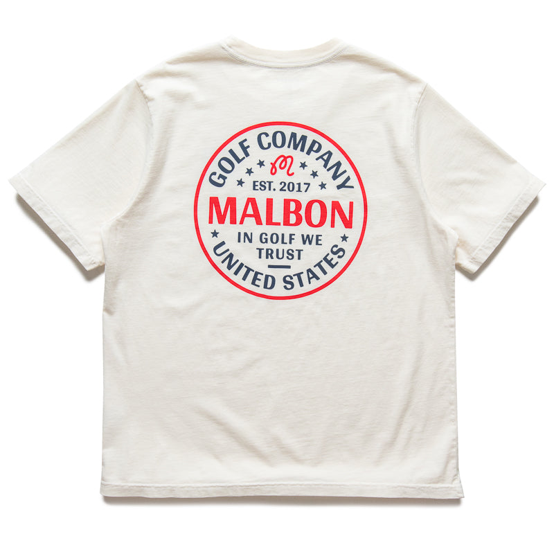 Malbon Golf In Golf We Trust Tee - Natural