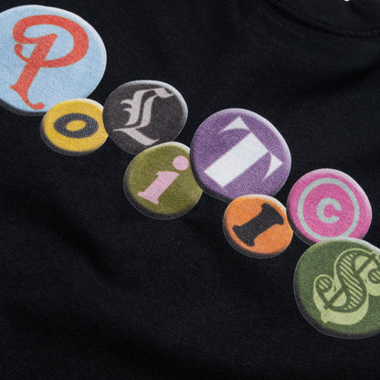 Politics Buttons Tee - Black