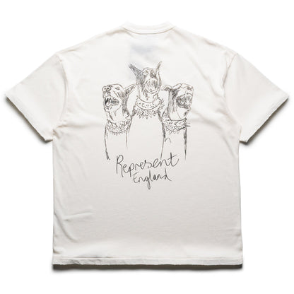 Represent Hand Drawn Thoroughbred Dogs Tee - Washed Ecru