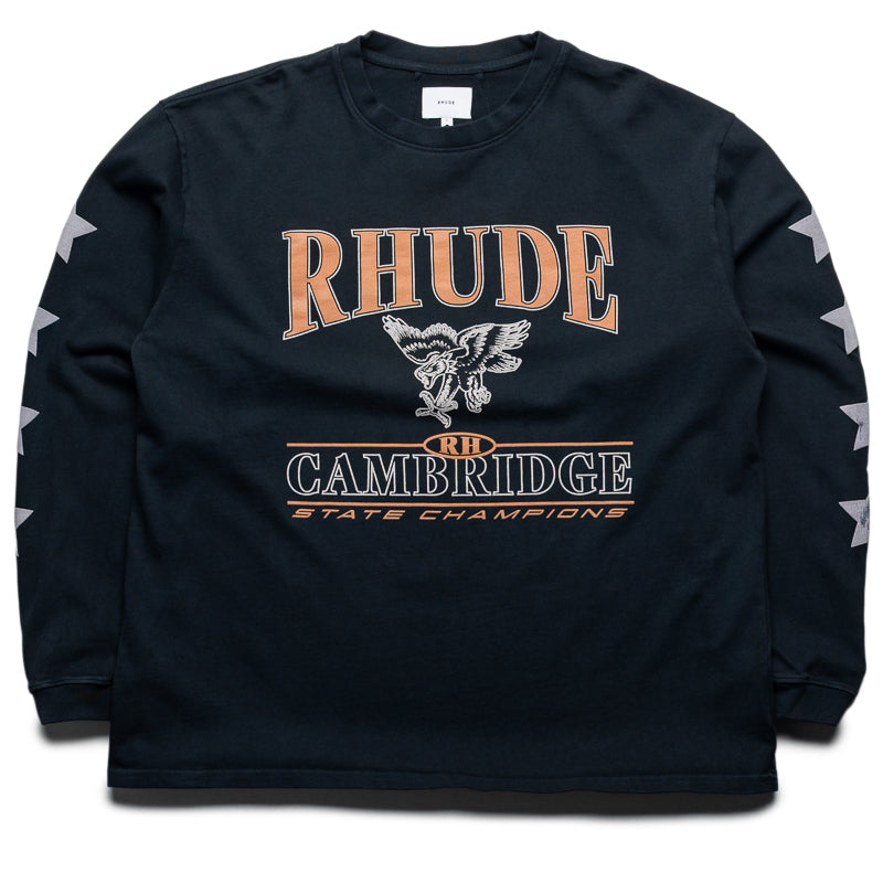 Rhude Cambridge State Champs L/S Tee - Vintage Black