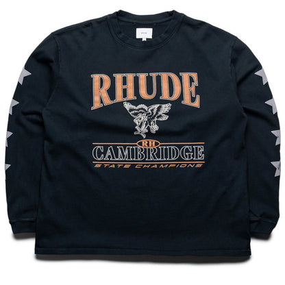 Rhude Cambridge State Champs L/S Tee - Vintage Black
